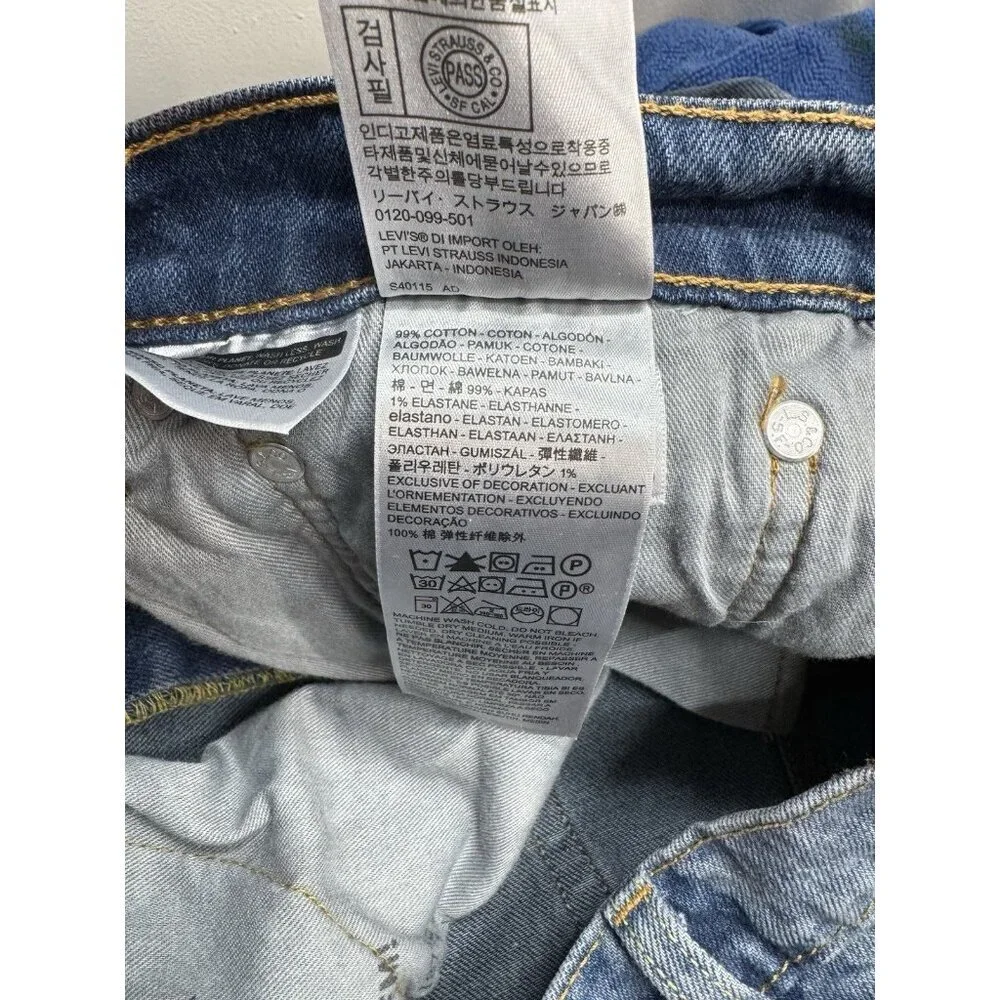 Levis 512 Jeans Mens 32x32 Blue Dragon Snake Wash Slim Fit Tapered Leg Stretch
